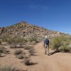 Hiker along Brown&#039;s Mountain trail - McDowell Sonoran preserve