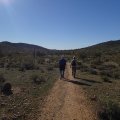 Two hikers enjoying the Apache wash loop hike (Phoenix sonoran preserve)