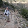 Hiker on the Hermit trail in the Grand Canyon